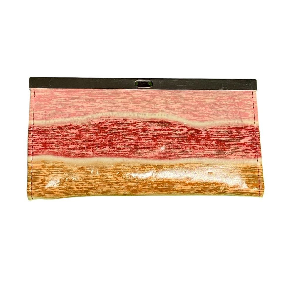 Two tone pink with gold sparkle clutch inside - Picture 3 of 9